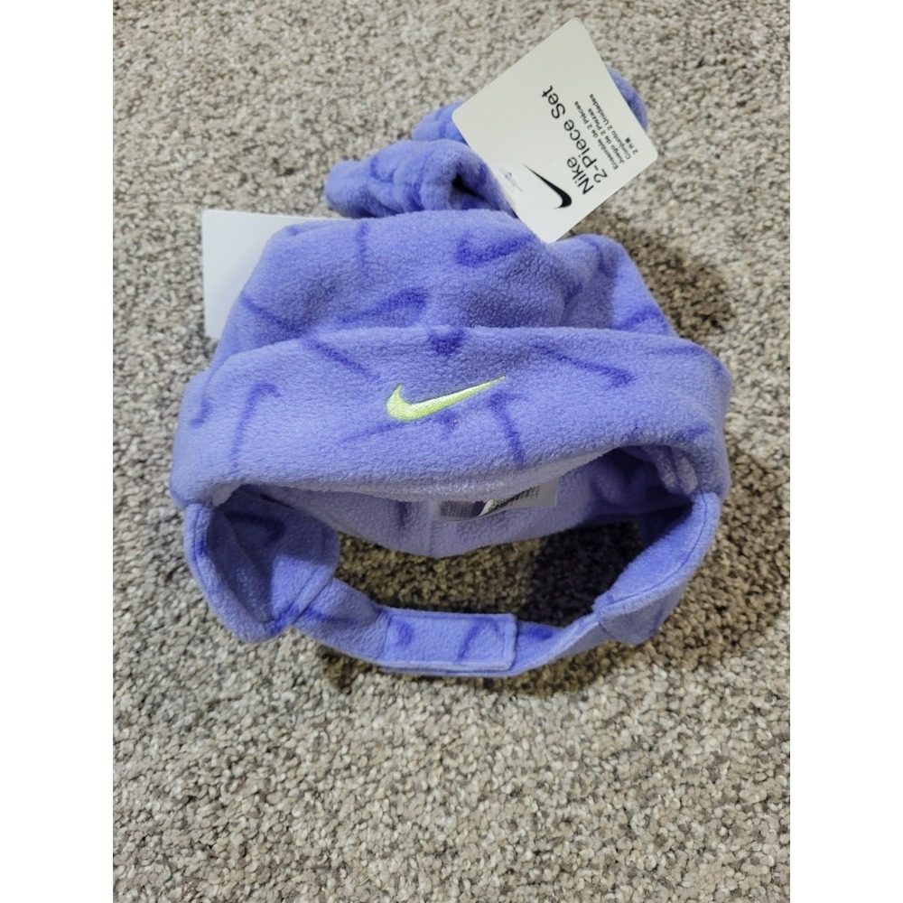 Nike Kids 12-24 Months Hat & Glove/Mitten Set Baby Toddler Purple NWT 6A2992-P3F